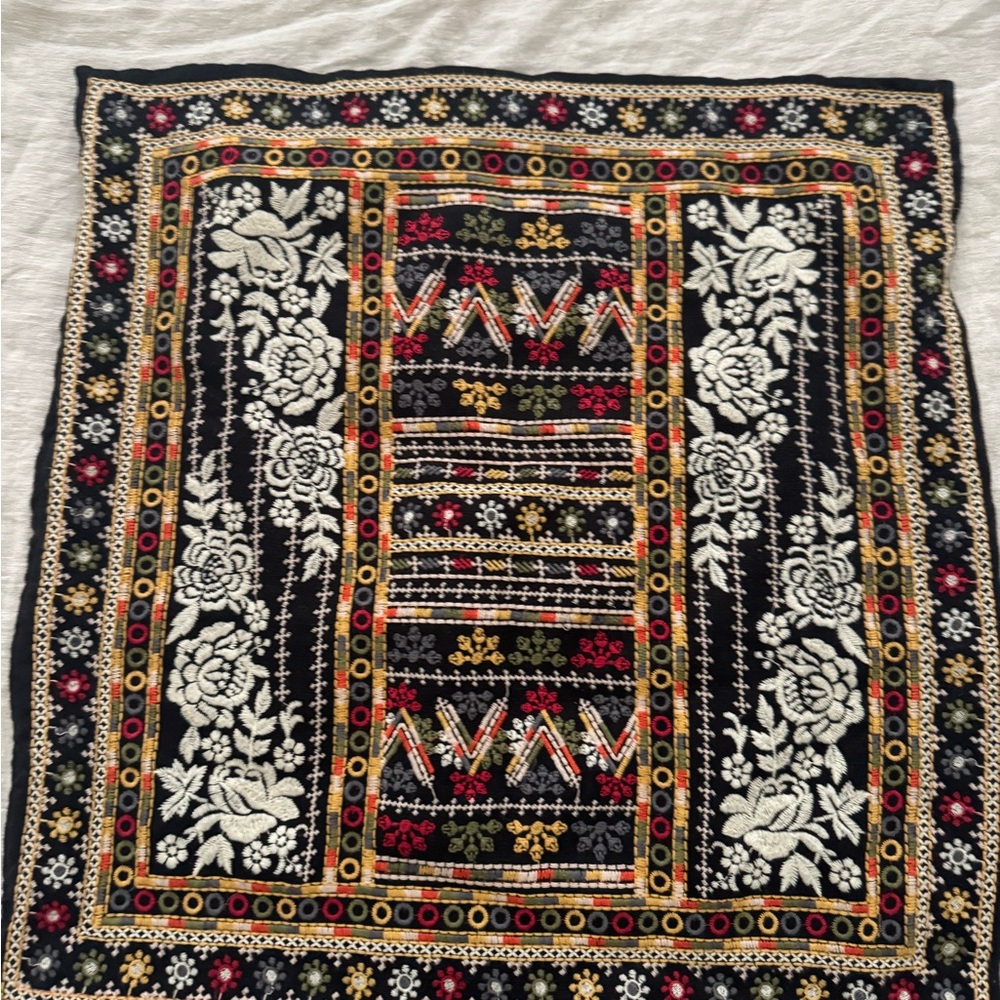 Floral Embroidered Tapestry
